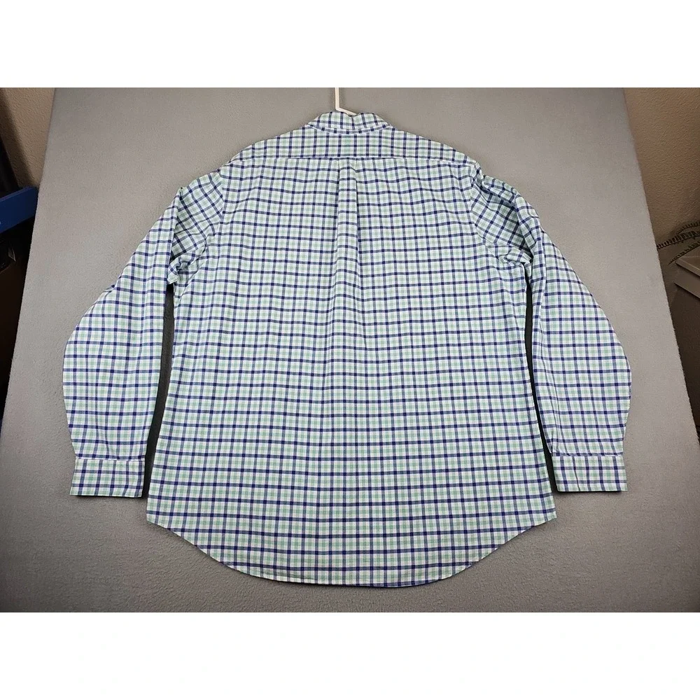 Ralph‎ Lauren Polo Men's XXL Long Sleeve Button Up Shirt Blue Check Flesh Pony